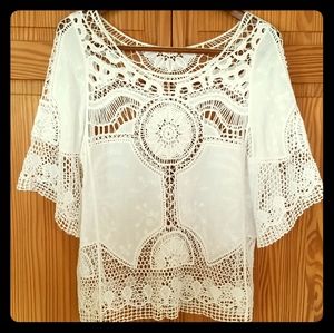 Lace Bathing Suit Cover or Blouse